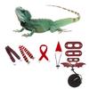 Lizard Leash Harness Set Christmas Costume Hat+Scarf for Gecko Hamster Ferret