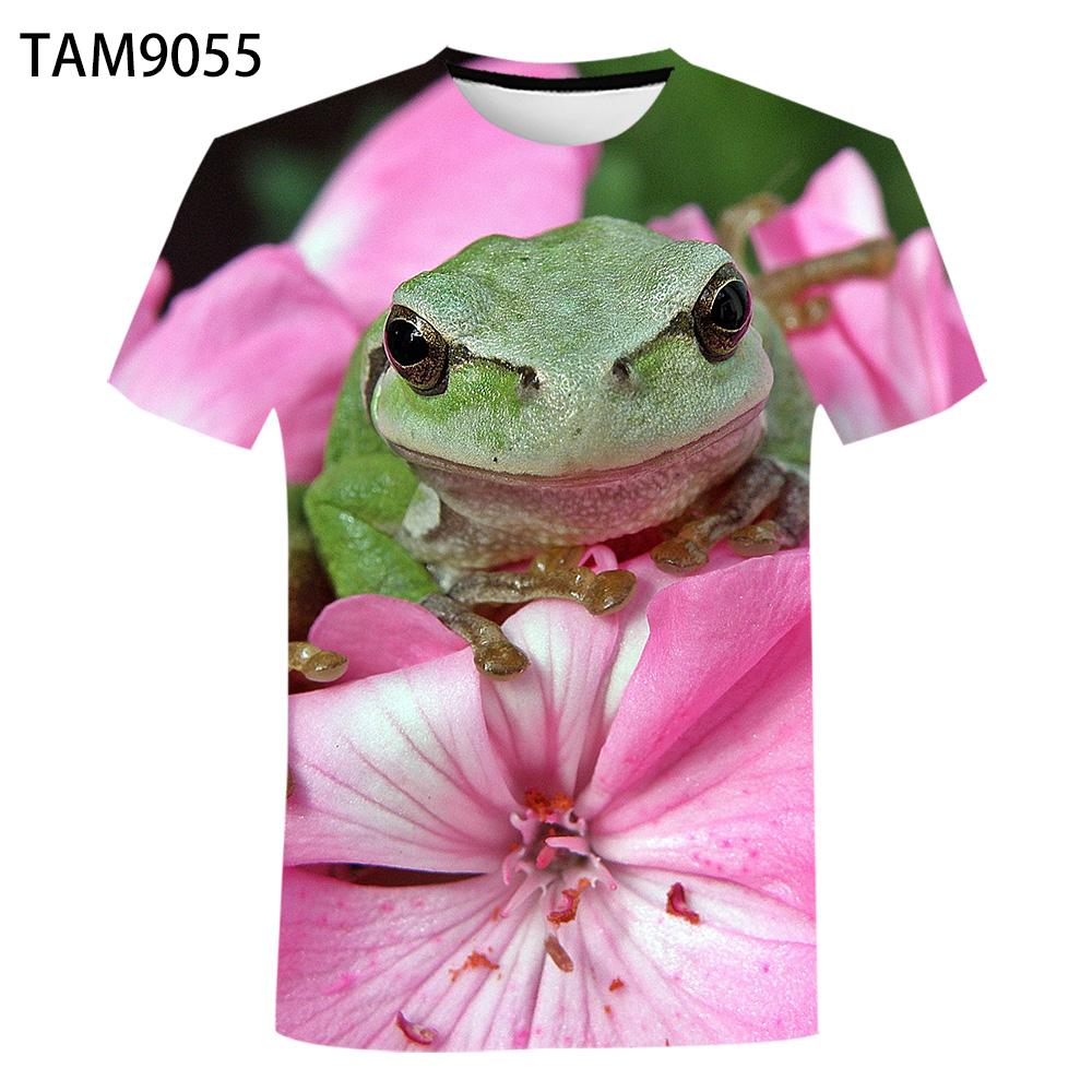 Evropská a americká nová personalizovaná řada Funny Frog 3D tisk Léto Pánské Dámské Tričko nadměrné velikosti Street Styl