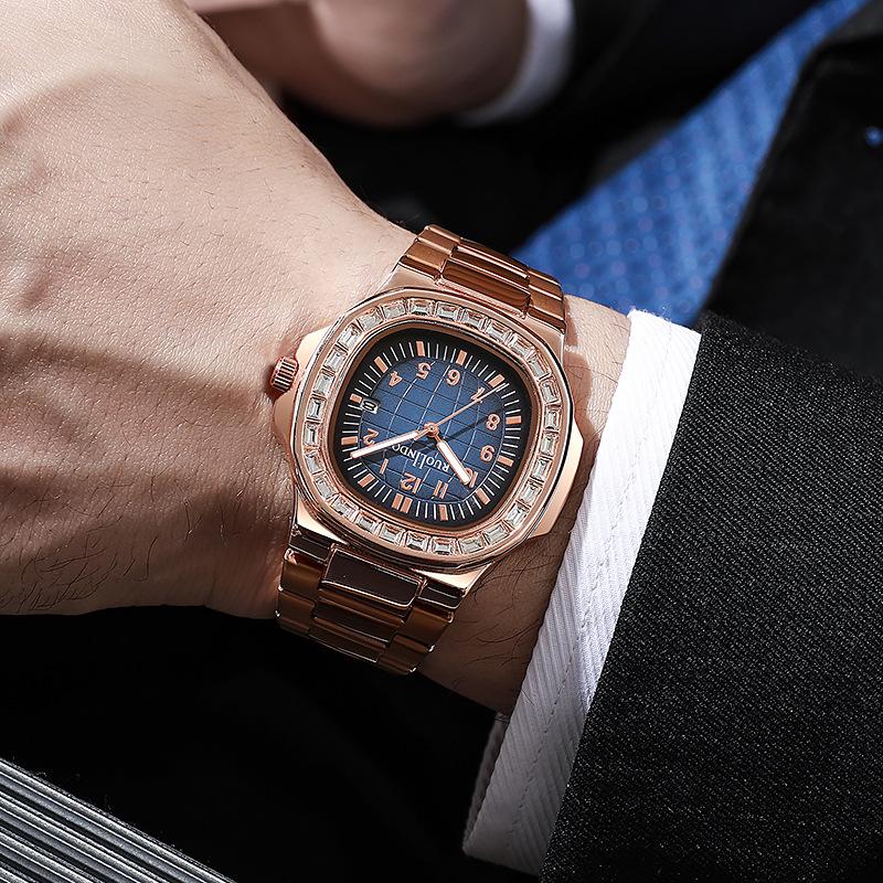 

New Dual Calendar Men s Watch Men s Premium Stainless Steel Cross border Men s Quartz Watch