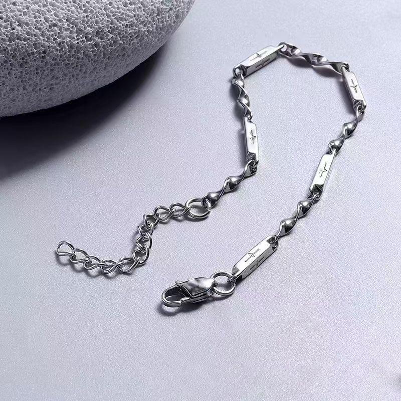 Mobius Bamboo Joint Unisex Bracelet Simple High-end Titanium Steel Non-fading Chain Couple Versatile Trendy Jewelry