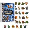 Odolná akrylová vánoční ozdoba 24denní dinosauří adventní kalendář 2026, Roztomilý 2D odpočítávací kalendář s krabičkami a figurkami, Sváteční dárky pro děti, Milence