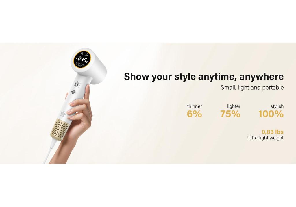 Plasma High-Speed Hair Dryer with Silent Operation and Constant Temperature for Home and Salon Use