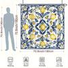 1 ks Sprchový závěs Citron & Modré listí - Středomořská akvarelová malba, Krémové pozadí, 70,8x70,8", Polyester, Snadno se čistí