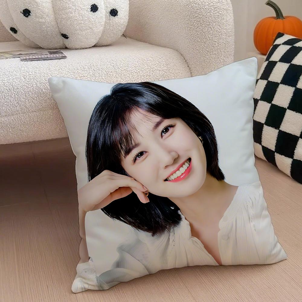 Talented Korean Beautiful Actress PPark Eunbin Cushion Cover Throw Pillow Cover Hidden Button Durable Polyester Chair Cushion