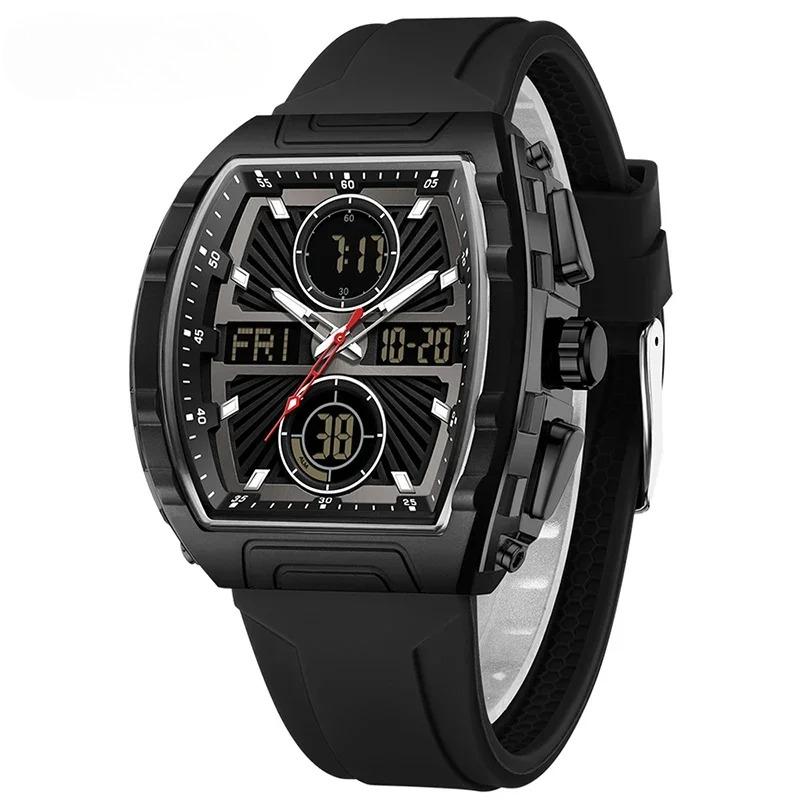 Fashion Trend Men's Watch Large Dial Waterproof Alarm Clock Silicone Electronic Watches Digital Multifunctional Men Watch