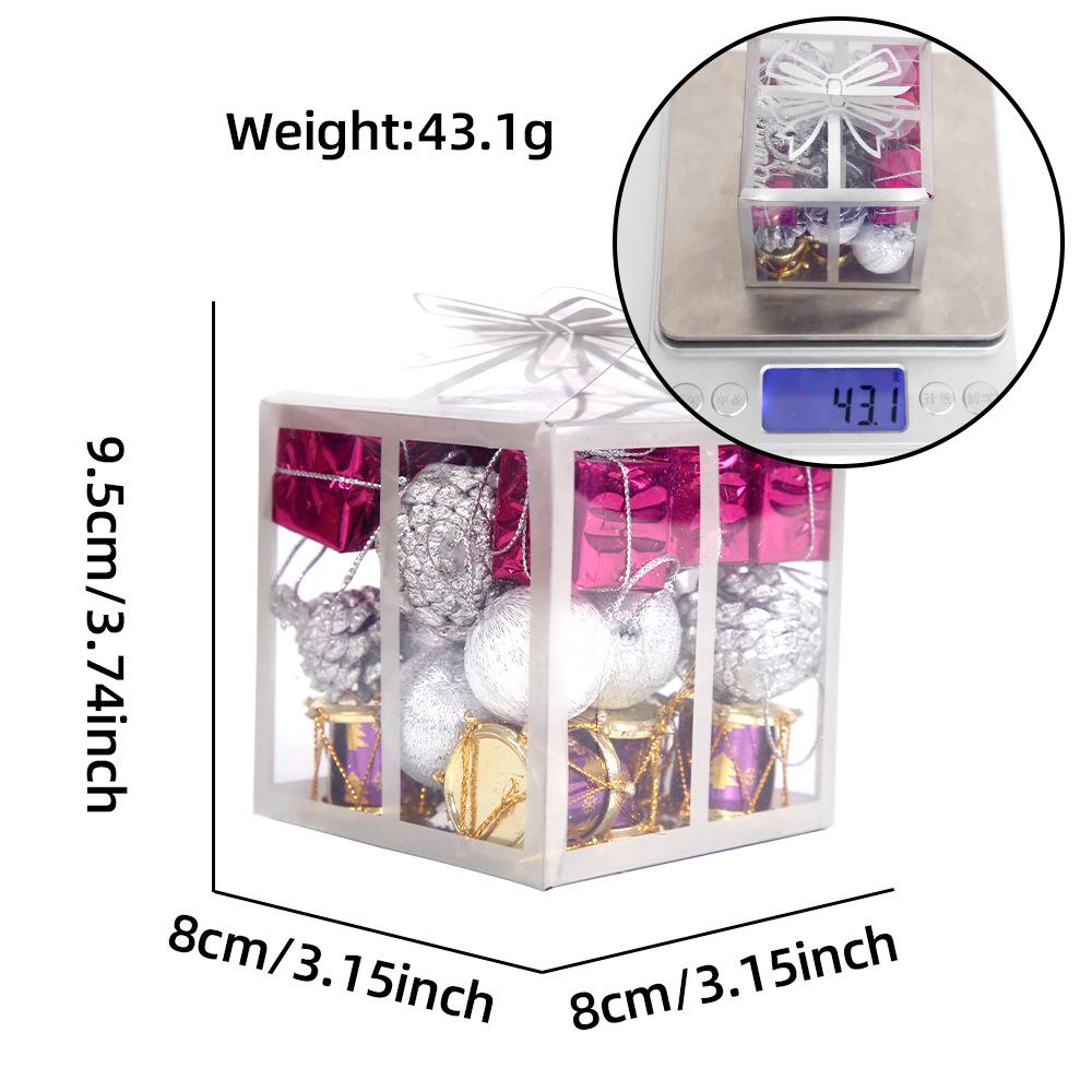 Christmas Ornament Set: Colored Balls & Bells in Gift Box for Tree Decorations & DIY Hanging