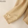 ZANZEA Women Casual Stand Collar Loose Long Sleeve Embroidery Blouse