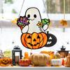 Halloween Cute Ghost Suncatcher Stained Glass Style Acrylic Window Hanging Ghost Light Catcher for Window Wall Decor