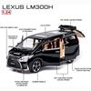 1/24 Scale Lexus LM300 Alloy Model Car, Pull Back Metal Collectible Toy Car with Light and Sound Toy Vehicle Door Can Be Opened