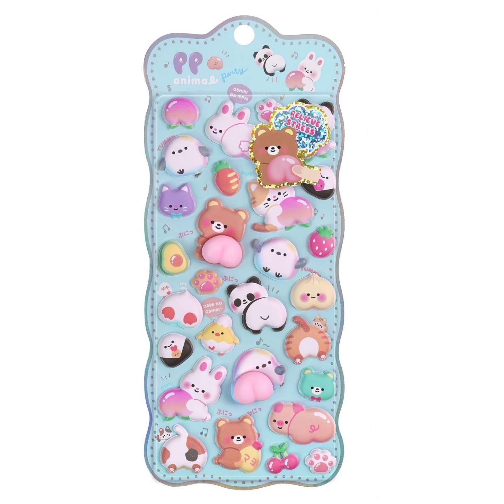 

Cute 3D Buttock Stickers Soft and Fluffy Animal Bubble Stickers Adorable Squishy Craft Present - - Decoration, Reward, Toy, DIY, Planner, Decorative,