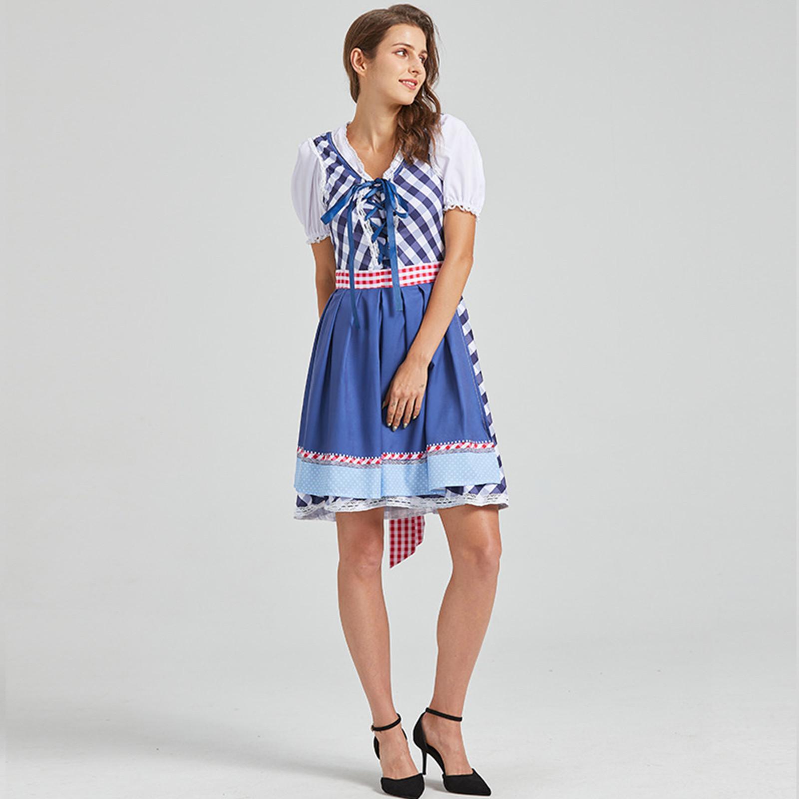 

Women s Casual Beer Dress Short Sleeve Drop Shoulder Dress Bavarian Women s Clothing XXL синій
