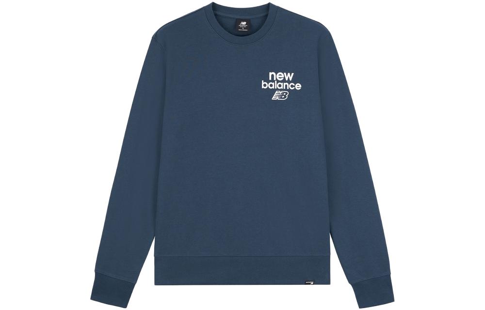 New Balance Sweatshirts Men s Marine Blue Crew Neck Moderate Regular MT33535-NNY M