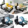 Rust-Proof Kitchen Storage Shelf Large Capacity Dish Drainer Organizer Drainboard Set  Kitchen Sink