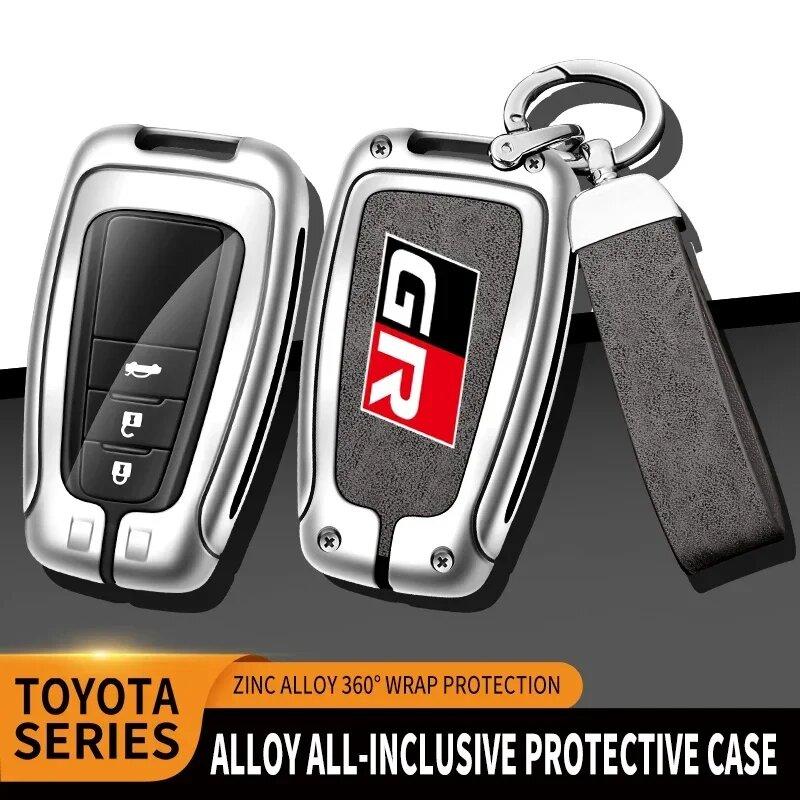 Auto TPU Zinc Alloy Key Case Bag Car Key Chain Metal Key Shell For Toyota GR Auris C-HR Camry Prius 86 Supra Yaris RAV4 Corolla