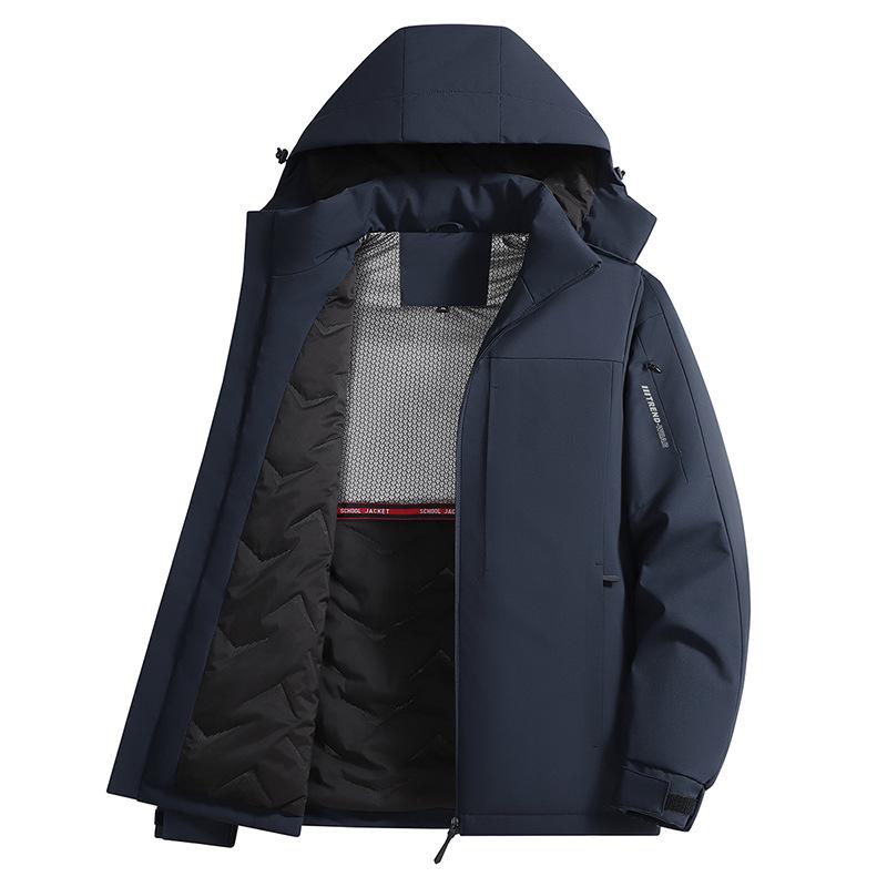 

Зимняя графеновая хлопковая куртка «Черное золото», Теплая хлопковая куртка большого размера для улицы, Ветрозащитная и водонепроницаемая штурмовая куртка 6XL темно-синий