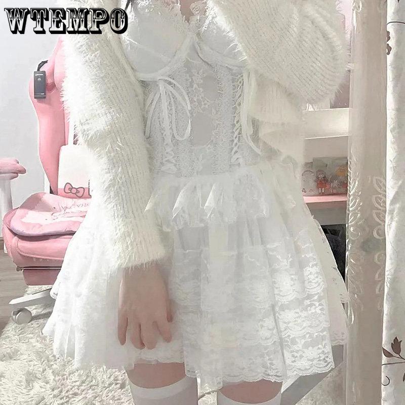 WTEMPO Sommer Frauen Elastische Hohe Taille Schwarz Rock Tanzen Big Swing Tutu Röcke Multi-Layer Spitze Mesh Kurze Kuchen Röcke