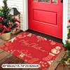 Festive Christmas Door Mat Non Slip Crystal Velvet Carpet for Entryway Bathroom and Living Room Absorbent Rug
