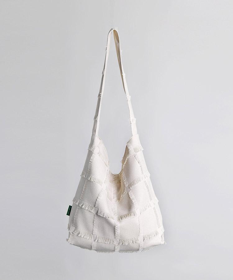 Green Stuff Simple Shopper Bag 62 Ethnic Fringe - Ivory