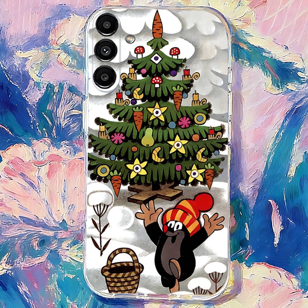 Cartoon cute Little M-Mole Phone Case For Samsung S30,S25,S24,S23,S21,S22,S20,S10,5G,FE,lite,PIus,Ultra Transparent Cover