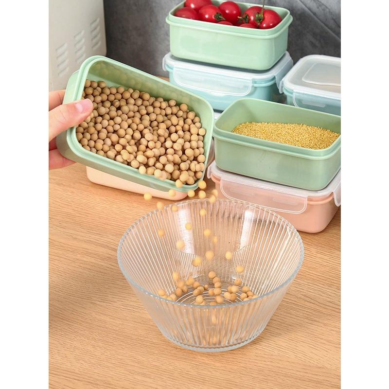 Kitchen Refrigerator Microwave Safe Plastic Lunch Box, Rectangular-Shaped Fresh-Keeping Box For Food Storage, Fruits & Snacks With Seal Cover, Kitchen