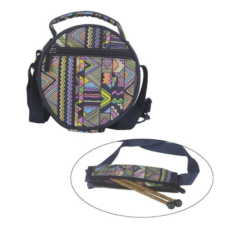 Compact Handheld Percussion Instrument Bag Stylish Ethnic Pattern, Durable Fabric, Shoulder Bag and Drum Storage Bags
