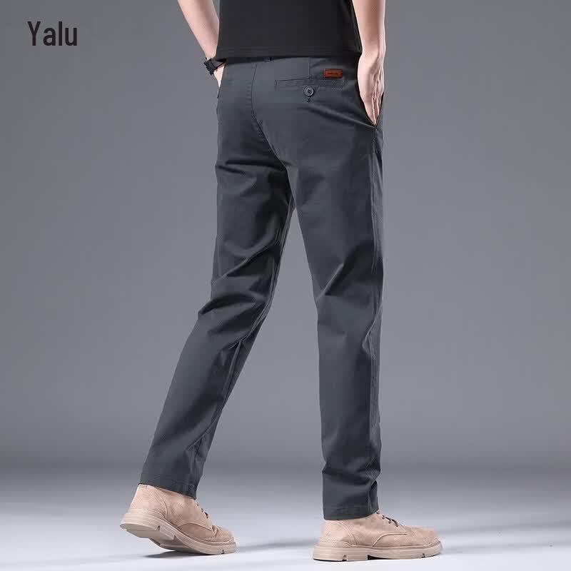 Yalu Men s Straight-Leg Business Casual Cotton Blend Pants 33