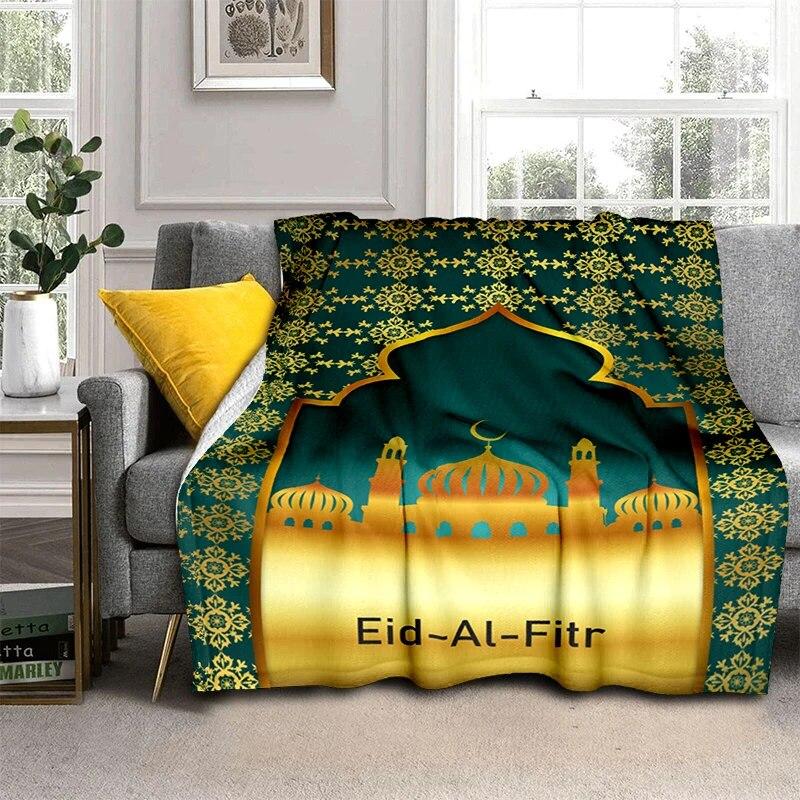 Müslüman Namaz HD Yumuşak Peluş Yatak Atma Karikatür Piknik Ince Battaniye Modern Flanel Battaniye Kapak Gedruckt Bettdecke Geschenk