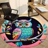 1pc Owl Artwork Office Round Rug, Non-slip, Soft and Durable Office Rug for Interior Decoration, Perfect for Office, Beautiful Decoration yy260323090