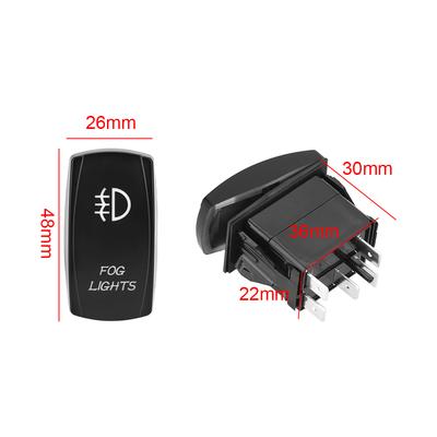 Car Dashboard Button Connector Fog Light  Switch Illuminated ON-OFF LED Rocker Switch