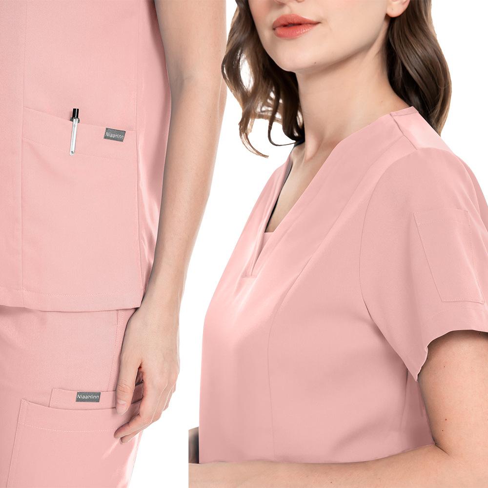 Hot-Selling Nurse Uniforms, Men'S And Women'S Same Scrub, Short-Sleeved Trousers, Two-Piece Set, Thick Casual And Comfortable Work Clothes