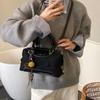 Korean Retro Bost Handbag Casual Small Square Bag Crossbody Bag Fashi Pu Color Blocking Women'S Shoulder Bag