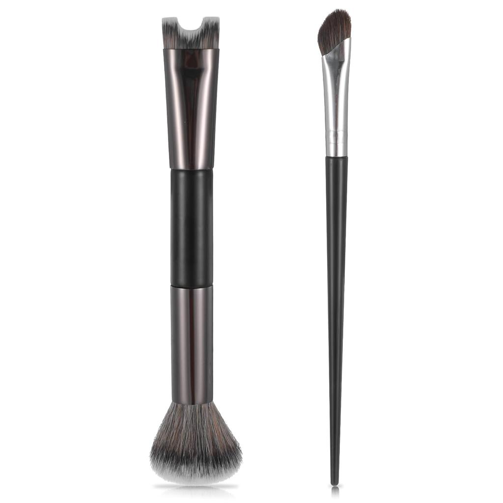 2pcs Nose Contour Brushes Nose Makeup Brush Noses Contouring Brush U-Shaped Angled Tilt Sculpting Fluffy Dual-Ended Makeup Brushes Noses Angled Cheek