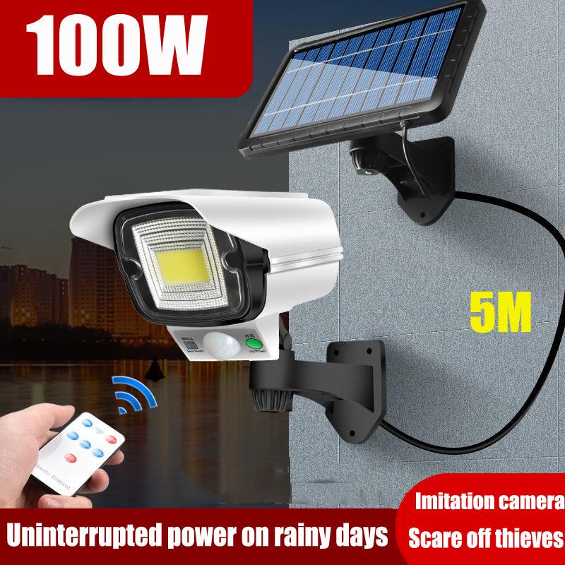 

Мощный солнечный настенный светильник, уличный прожектор, монитор с датчиком движения, уличный фонарь 500 Вт с 5-метровой солнечной панелью, освещение для сада