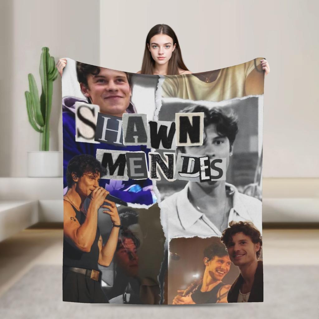 Warm Blanket Adult Decorative Rapper Shawn Mendes Throw Blanket Flannel Bedspread For Couch Chair Street Trend Sofa Bed Cover