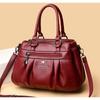 Large Capacity Tote Bag for women/Leather Womens/Ladies Ruched Leather Handbag
