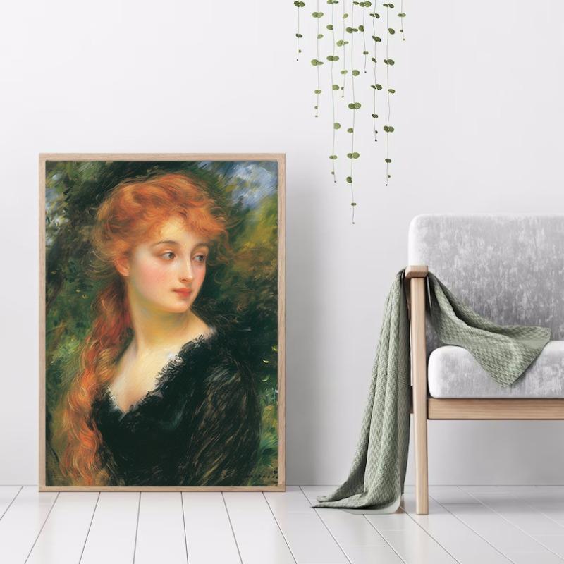 Black People Gentleman Portrait Poster Woman with Pearl Necklace Reading Canvas Painting Prints for Living Room Wall Home Decor