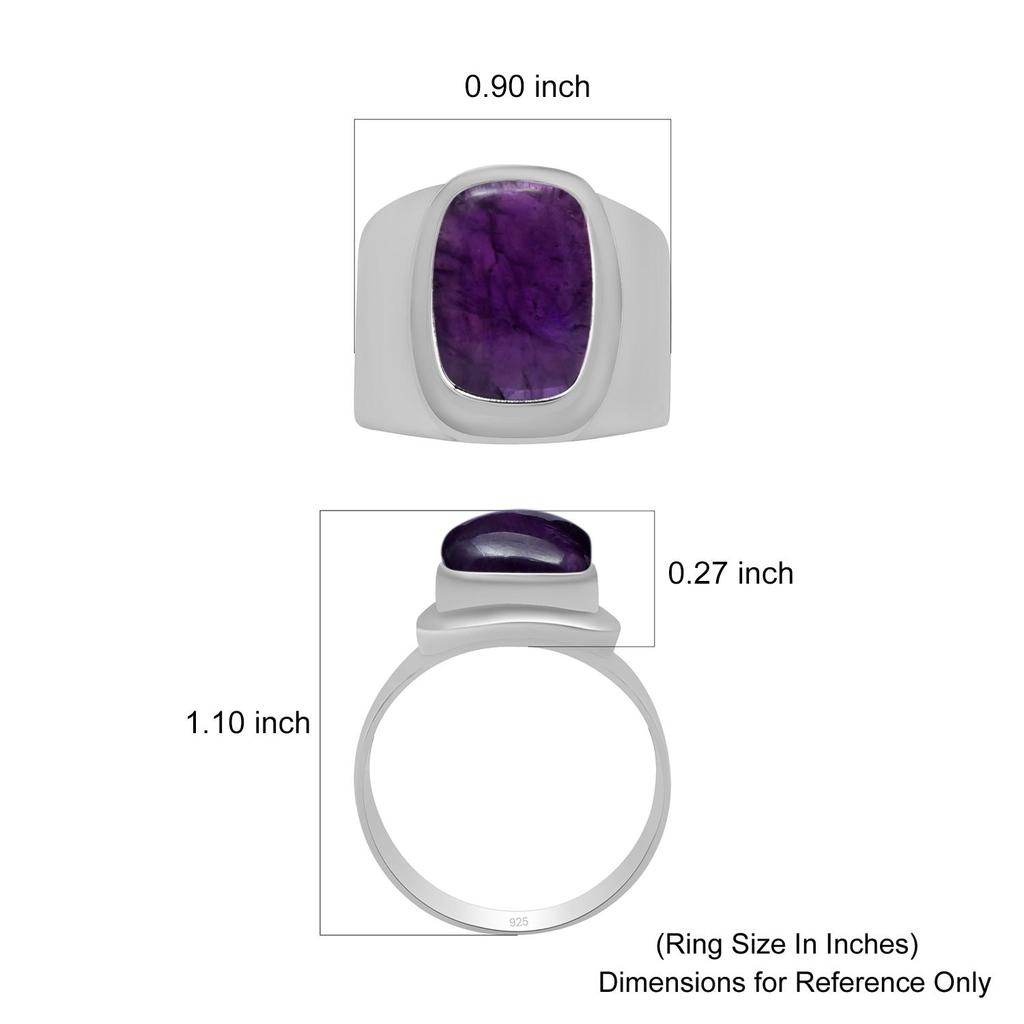 10 x 14 mm natürlicher Amethyst-Edelstein, 925er Sterlingsilber, runder Ring für Frauen und Mädchen