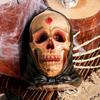 Spooky Skeleton Car Home Ornaments Skull-shaped Halloween Statue Halloween Decorative Resin Pendant Car Decorations Accessories