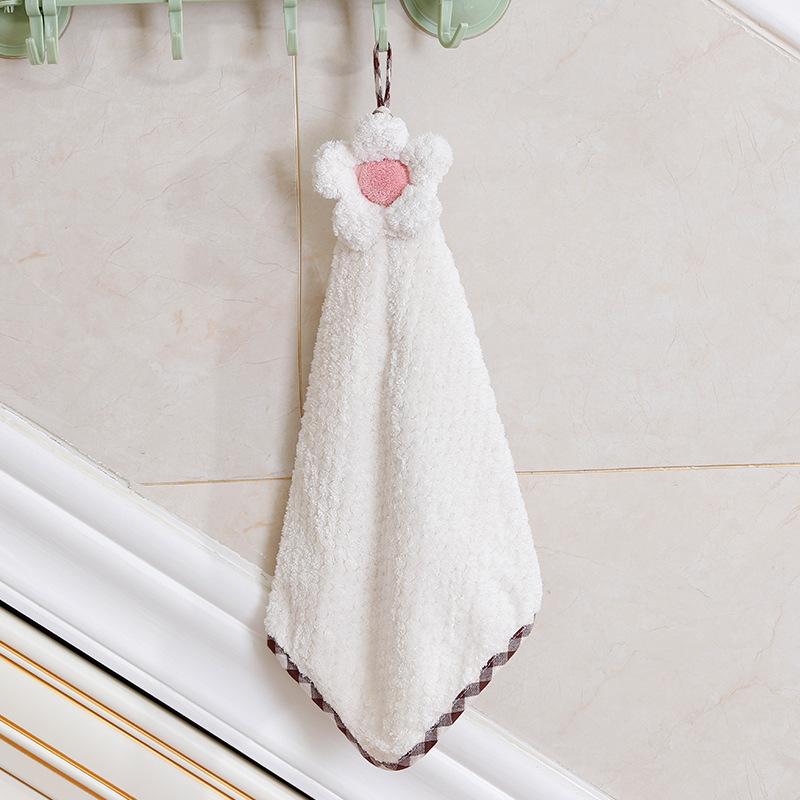 

Милые кухонные подвесные полотенца для рук с петлей, полотенца для рук для ванной, подвесная абсорбирующая микрофибровая губка для сушки рук бежевый