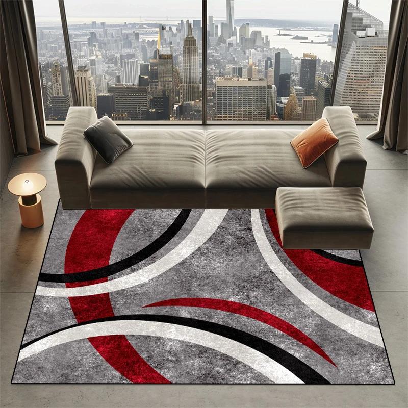 Abstract Art Lines Carpets for Living Room Europe Home Decoration Sofa Area Large Size Rugs Lounge Non-slip Washable Floor Mats