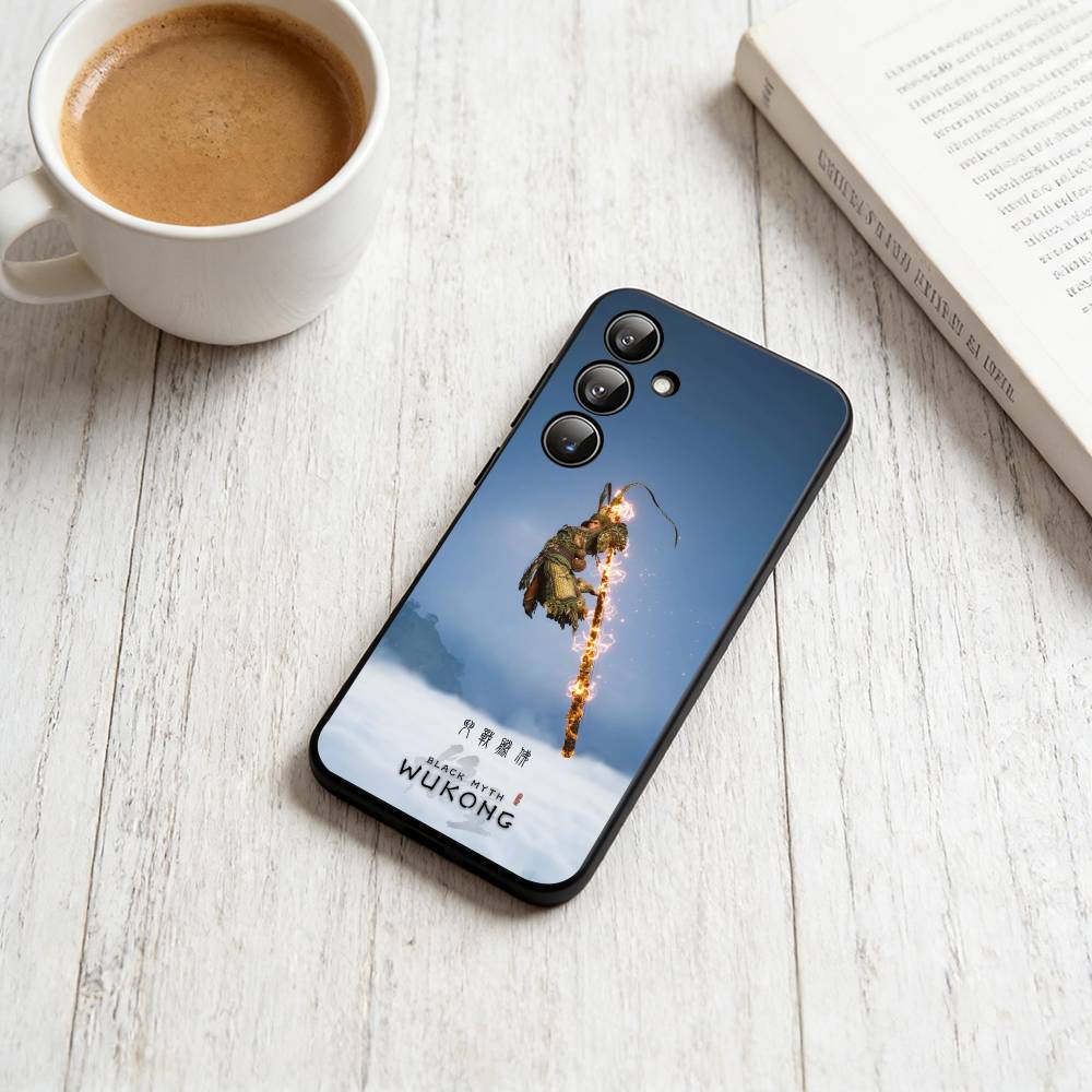 Black Myth Wukong Phone Case Black Silicone Soft For Samsung Galaxy A73,A72,A71,A70,A53,A52,A51