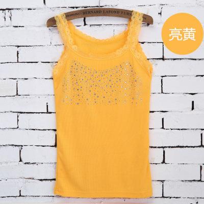 Koreanische Version von heißem Diamant-Westen Damen vielseitig Sommer Spitze Spitze gefädelt Baumwolle Gypsy Strass schmaler Primer I-förmiger Träger