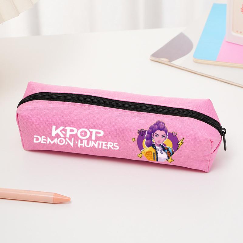 K-pop Demon Hunter Girl Group Cartoon Pencil Case - Oxford Cloth Stationery Bag for Primary Students