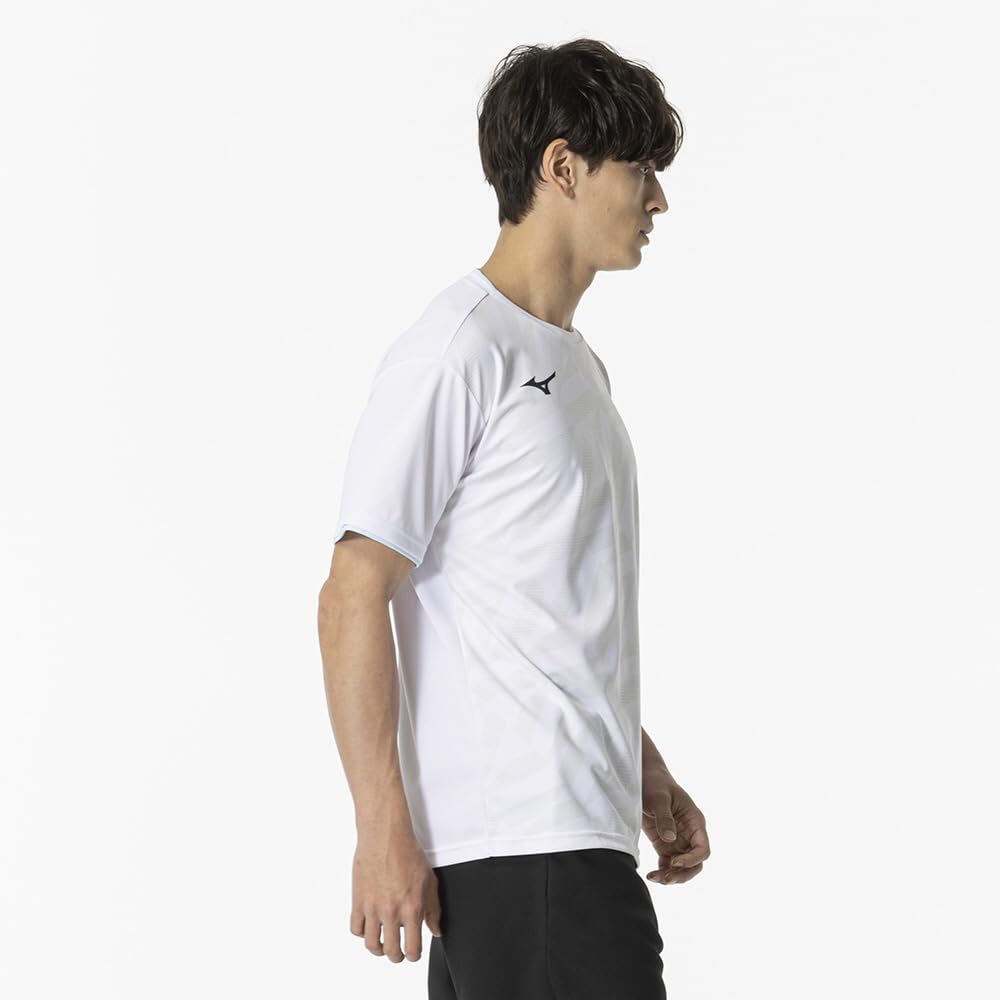 Mizuno Game Short Dynamotion Officially Approved by the Japan Badminton White Tennis/Badminton Shirt, Sleeve, Moisture-Wicking, Quick-Drying, Fit,