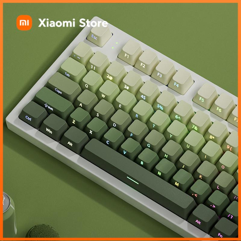 Xiaomi 135 Tasten Cherry Profil Traubengrün Keycaps Seitenaufdruck Durchleuchtend Keycaps Double Shot PBT Keycap für MX Switch Gaming-Tastatur