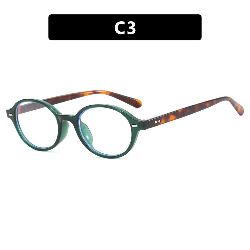 Retro Oval Nerd Glasses Frame with Prescription Option & Anti-Blue Light for Women