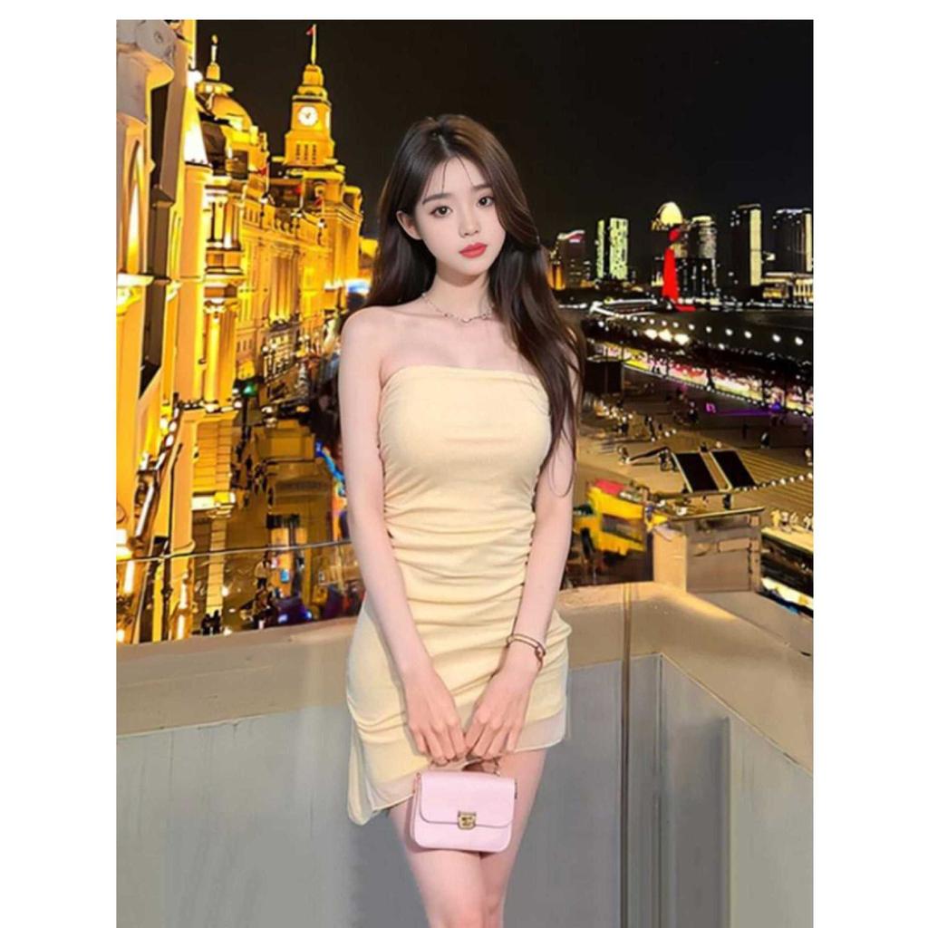 Summer Temperament, Sweet and Spicy Girl, Sexy Mesh Dress for Women, Design-style Backless Slimming Hip-hugging Short Skirt, Trendy