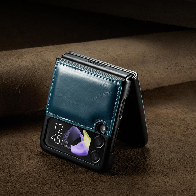 

Противоударный складной кожаный чехол с защитой от падения для Samsung Galaxy Z Flip4 Flip 4 Flip3 Flip 3 5g, сумка для телефона Samsung Flip4 for Samsung z Flip 4 синий