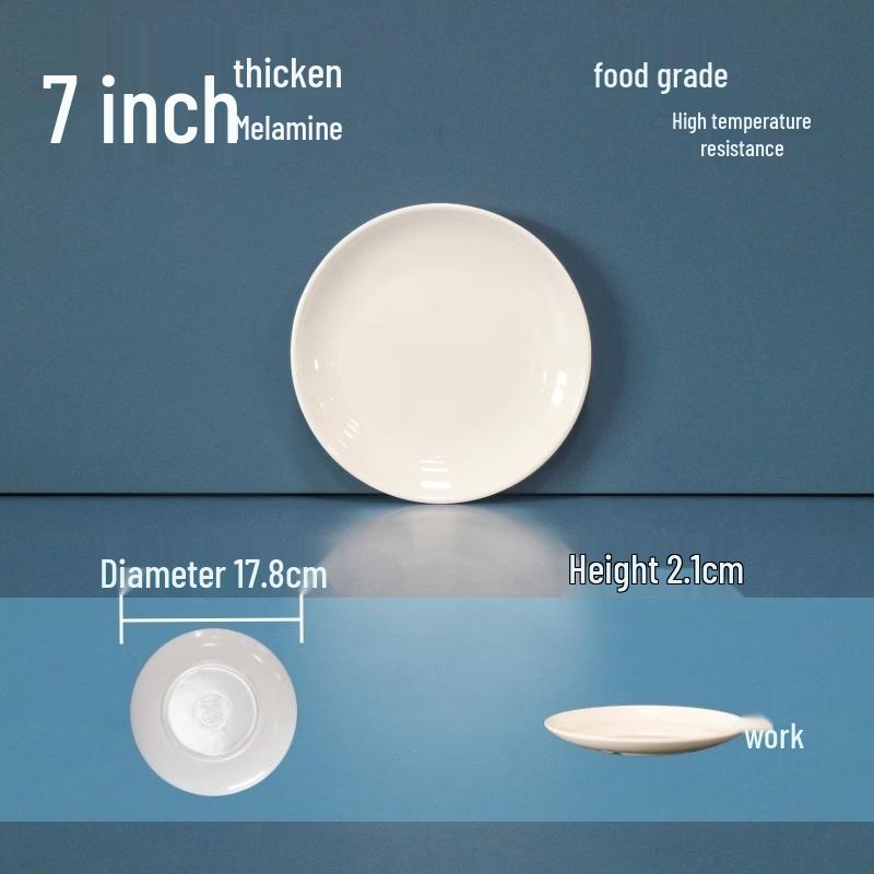 

White Round Melamine Dinner Plate
