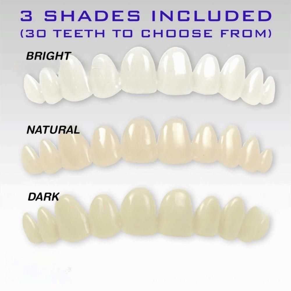 6Pcs Natural Shade Denture Temporary Filling Kit Upper Veneer Cosmetic Tooth  Broken Tooth